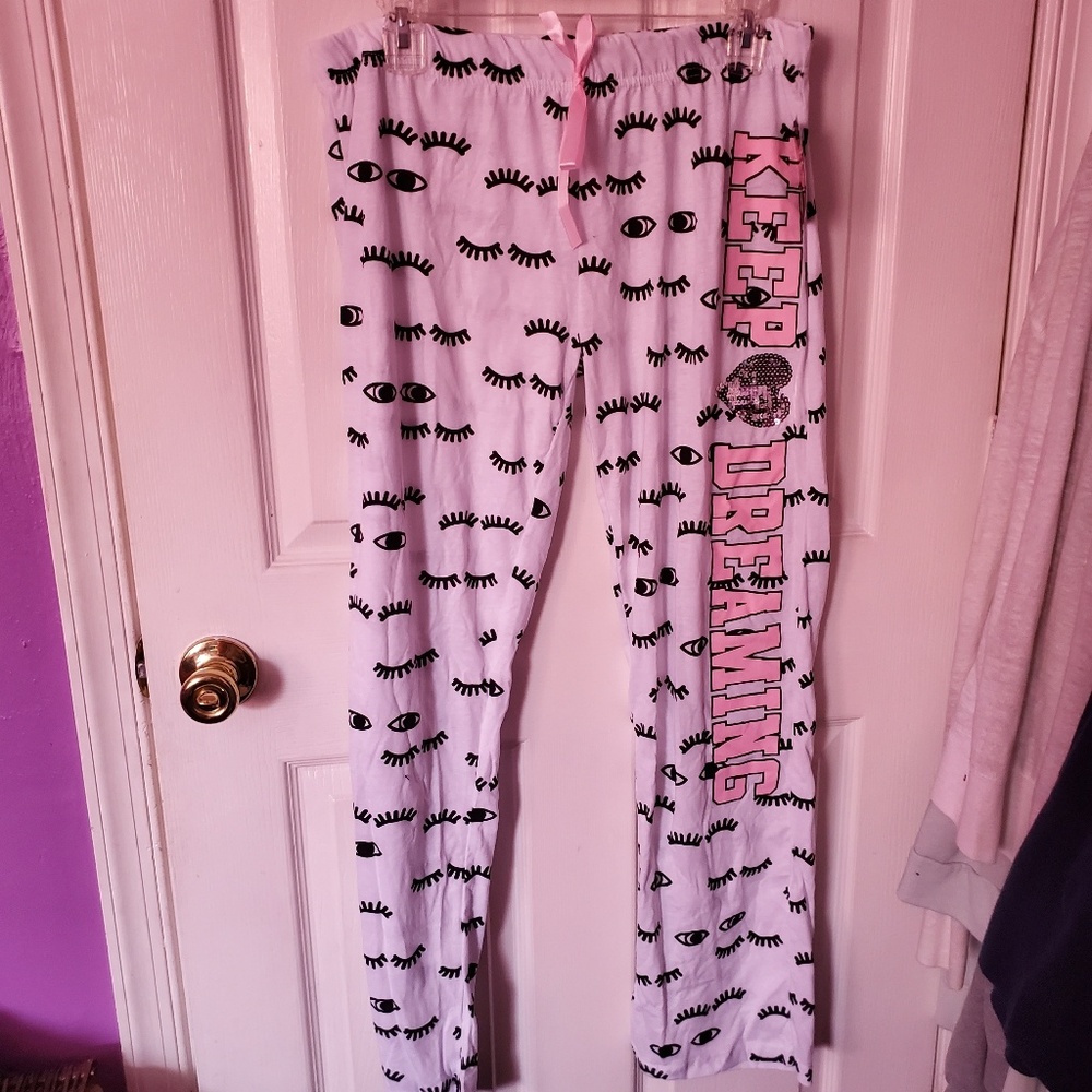White Graphic Pajama Pants